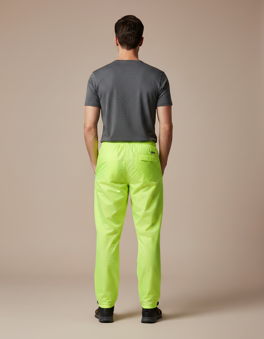 Pantalon De Pluie Jaune Fluo Réfléchissant Imperméable Vélo Homme - Polyester - vue 2