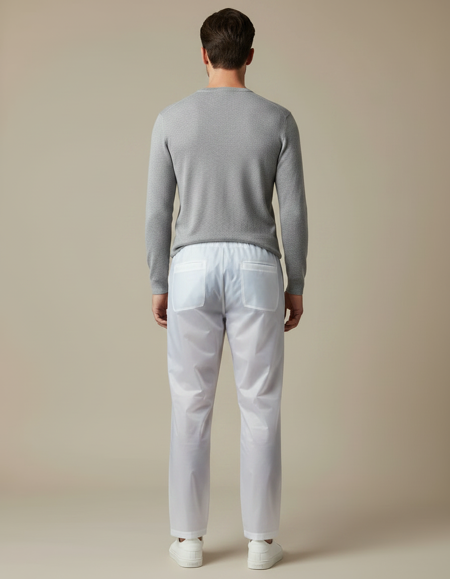 Pantalon De Pluie Blanc Transparent Imperméable Homme Décontracté - Polyester - vue 2