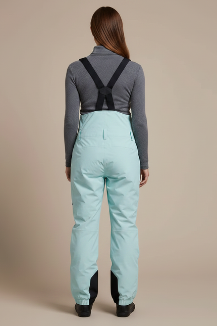 Pantalon De Pluie Bleu Clair Bretelles Imperméable Ski Femme - Polyester - vue 2