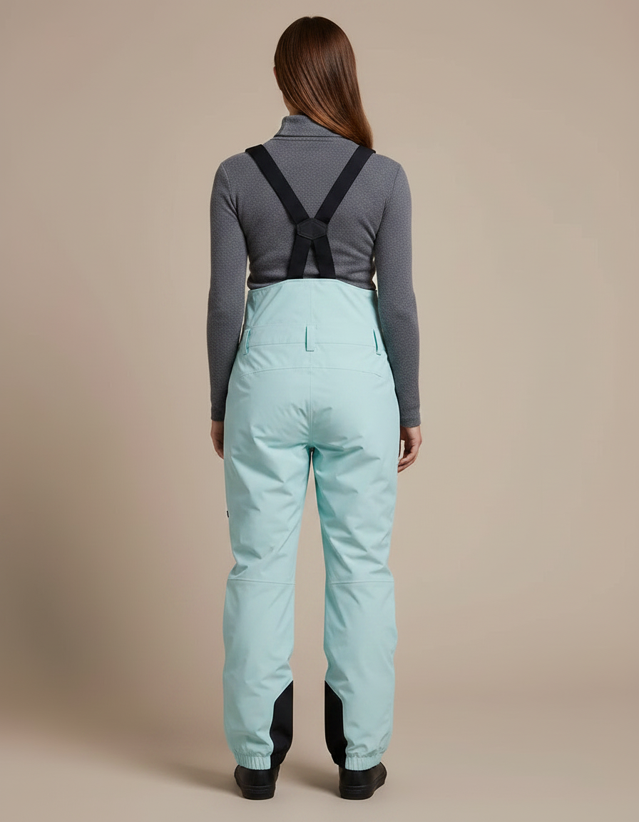 Pantalon De Pluie Bleu Clair Bretelles Imperméable Ski Femme - Polyester - vue 2