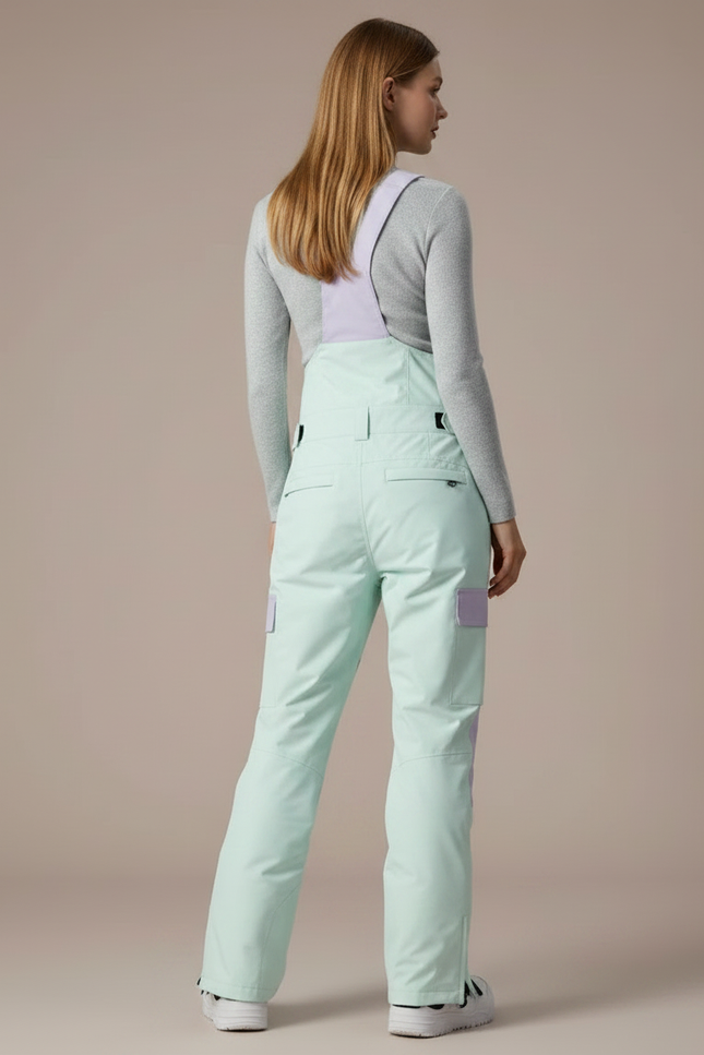 Pantalon De Pluie Vert Menthe Violet Ample Imperméable Bretelles - Polyester - vue 2