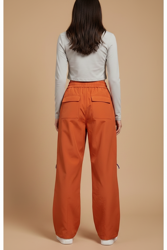 Pantalon De Pluie Orange Ample Imperméable Fonctionnel Décontracté - Polyester - vue 2