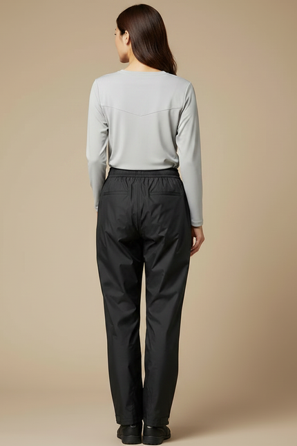 Pantalon De Pluie Noir Imperméable Ample Décontracté Femme - Polyester - vue 2