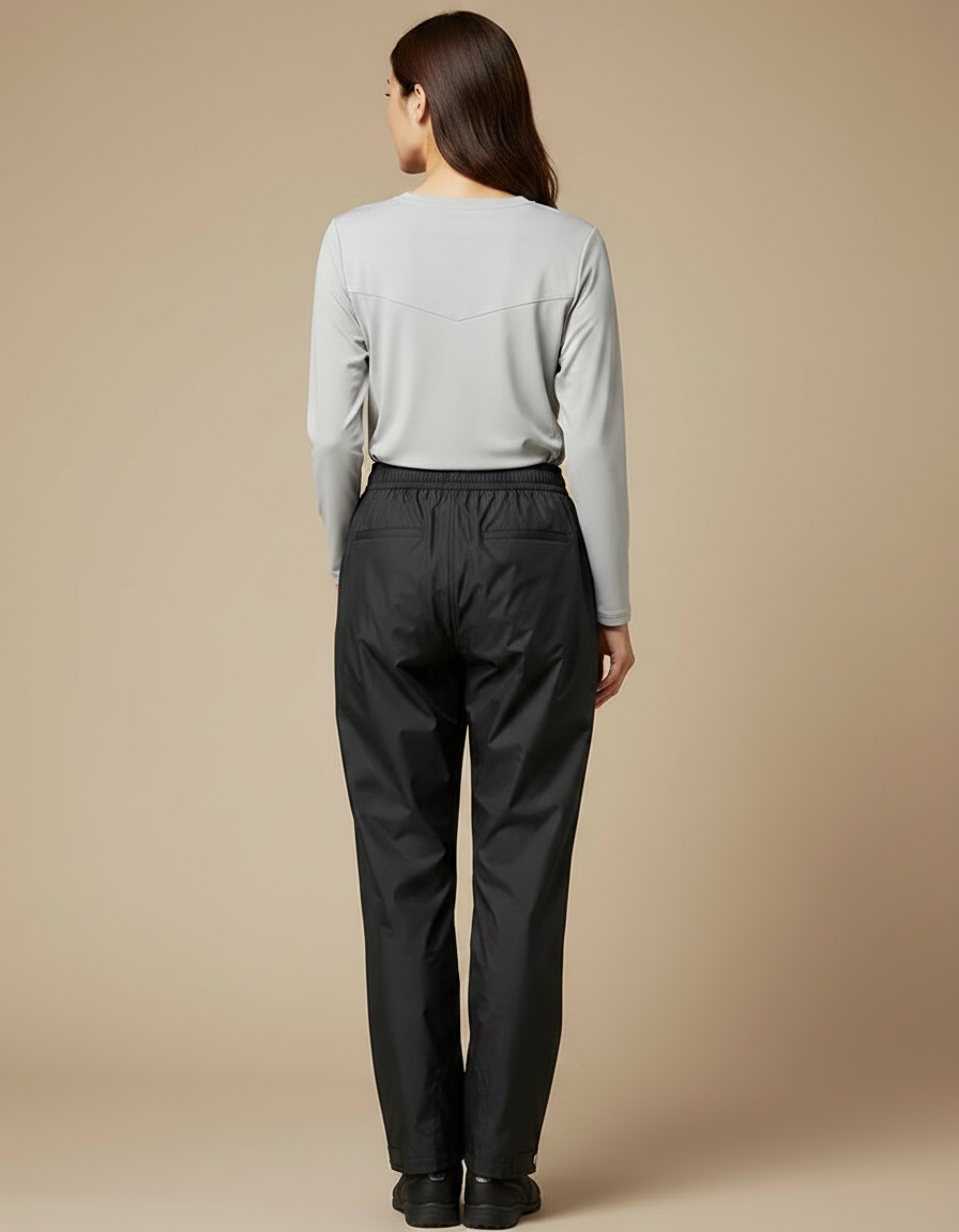 Pantalon De Pluie Noir Imperméable Ample Décontracté Femme - Polyester - vue 2