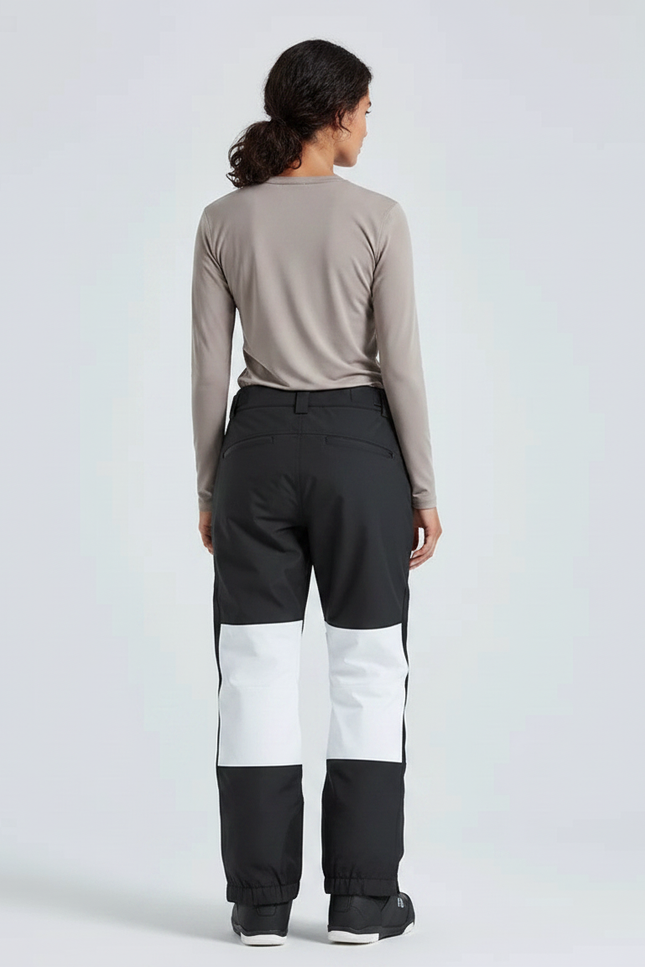 Pantalon De Pluie Noir Blanc Imperméable Slim Ski Femme - Multicolore Polyester - vue 2