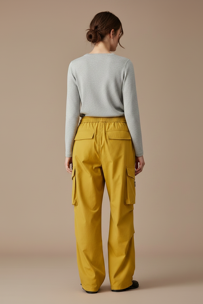 Pantalon De Pluie Jaune Cargo Ample Femme - Polyester - vue 2