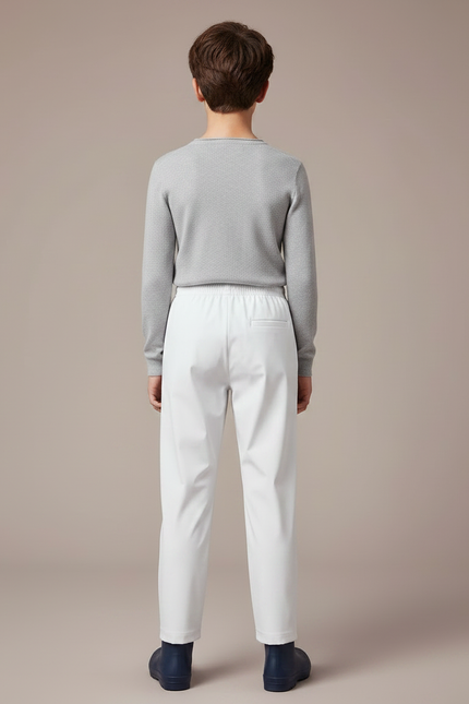 Pantalon De Pluie Blanc Imperméable Enfant Droit Élastique - Polyester - vue 2
