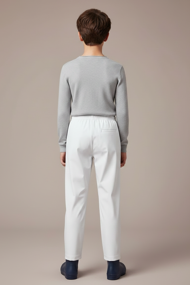 Pantalon De Pluie Blanc Imperméable Enfant Droit Élastique - Polyester - vue 2