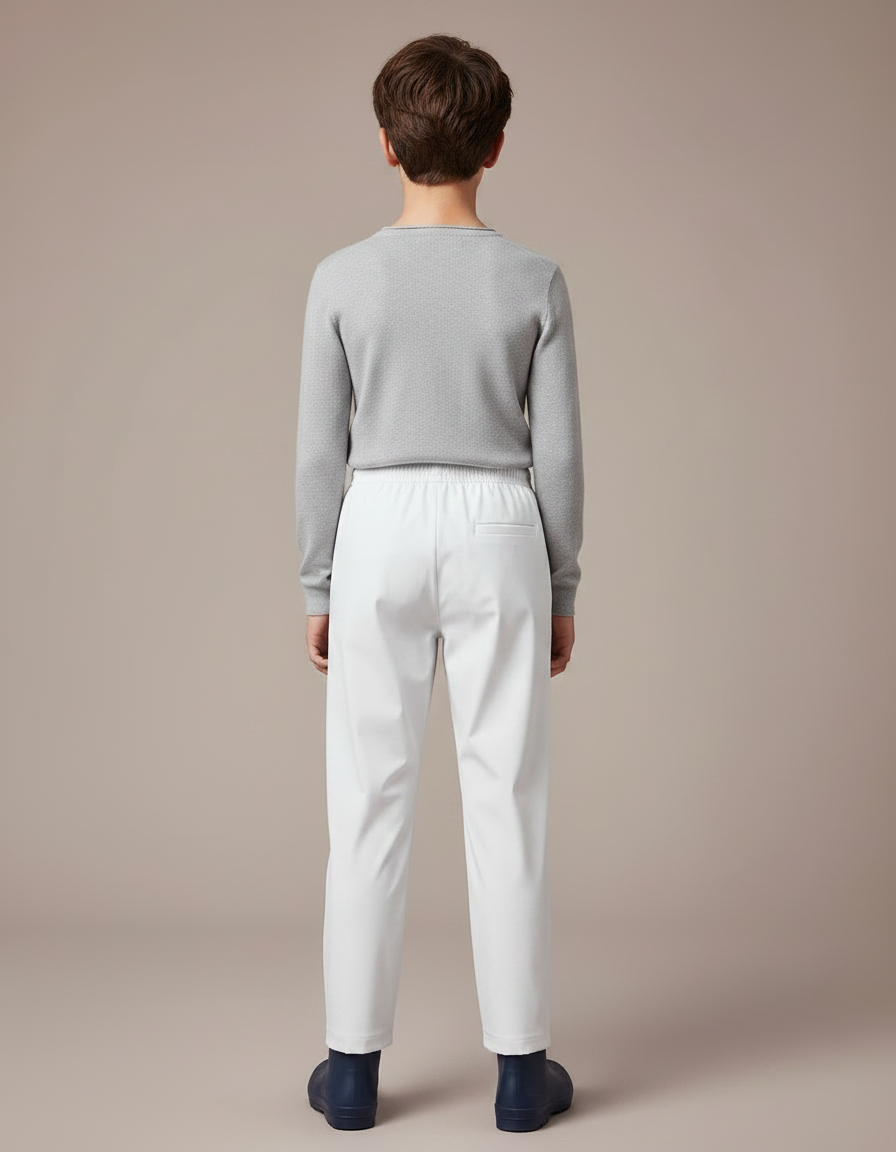 Pantalon De Pluie Blanc Imperméable Enfant Droit Élastique - Polyester - vue 2