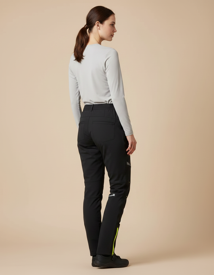 Pantalon De Pluie Vélo À Fermeture Éclair - Noir Polyester - vue 2