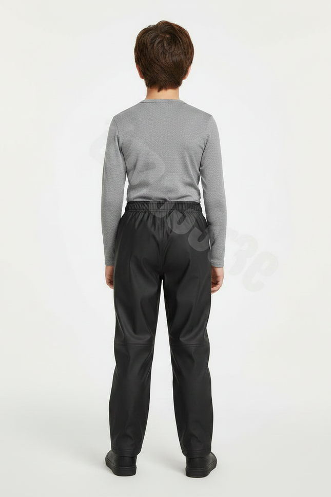 Pantalon De Pluie Noir Imperméable Enfant Coupe Droite Élastique - Polyester - vue 2
