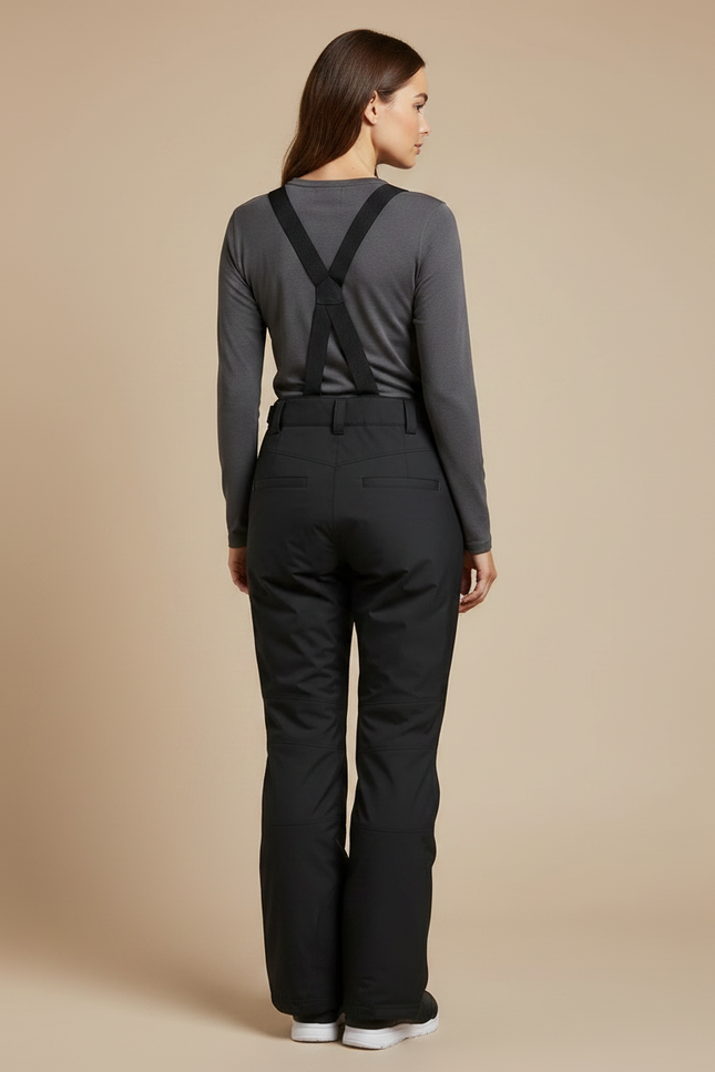 Pantalon De Pluie Noir Imperméable Bretelles Femme - Polyester - vue 2