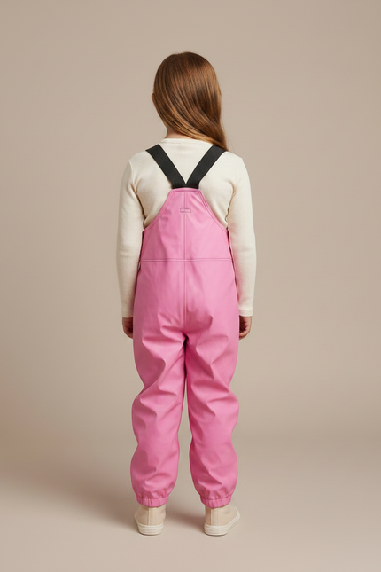 Pantalon De Pluie Rose Vif Imperméable Salopette Enfant - Polyester - vue 2