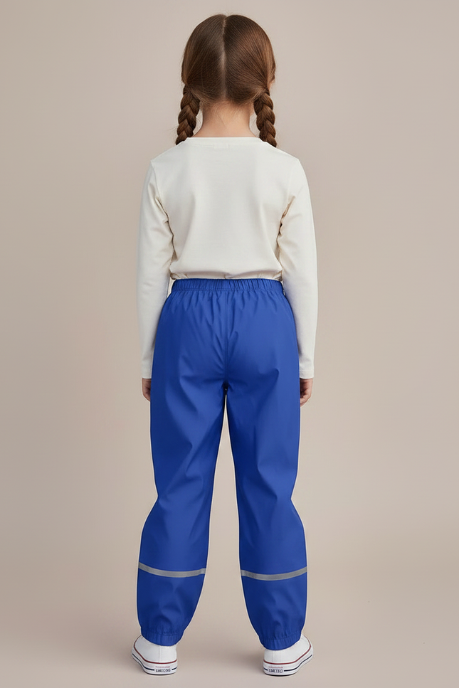 Pantalon De Pluie Bleu Imperméable Ample Réfléchissant Enfant - Polyester - vue 2