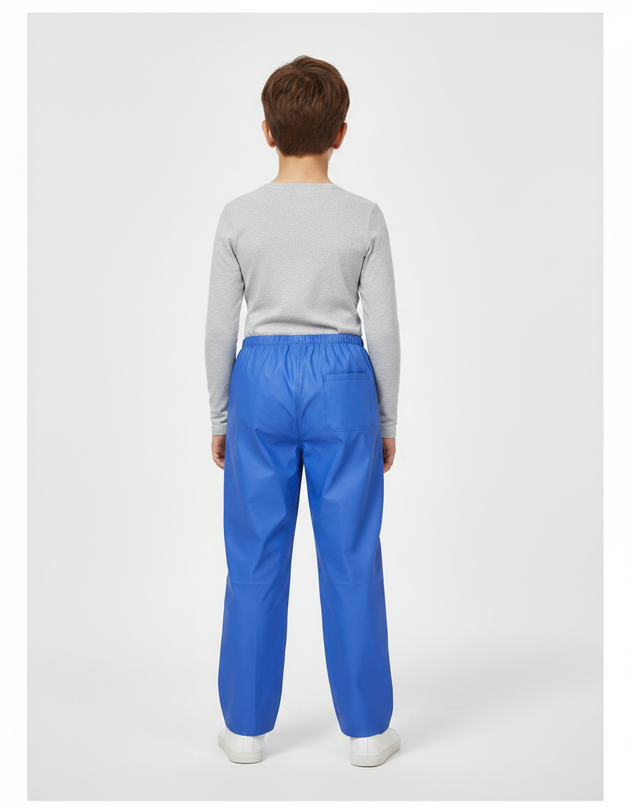 Pantalon De Pluie Bleu Imperméable Enfant Léger Ample - Polyester - vue 2