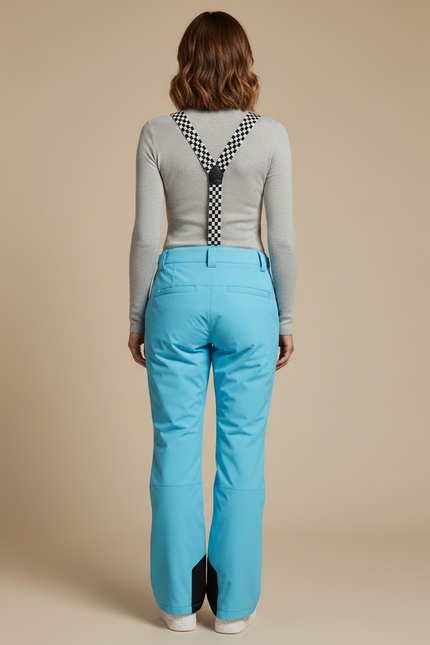 Pantalon De Pluie Bleu Ciel Imperméable Bretelles Ski Femme - Polyester - vue 2
