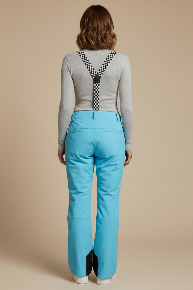 Pantalon De Pluie Bleu Ciel Imperméable Bretelles Ski Femme - Polyester - vue 2