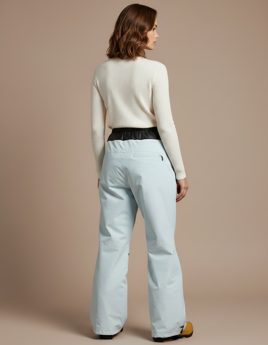 Pantalon De Pluie Bleu Clair Ample Ceinturé Imperméable Femme - Polyester - vue 2