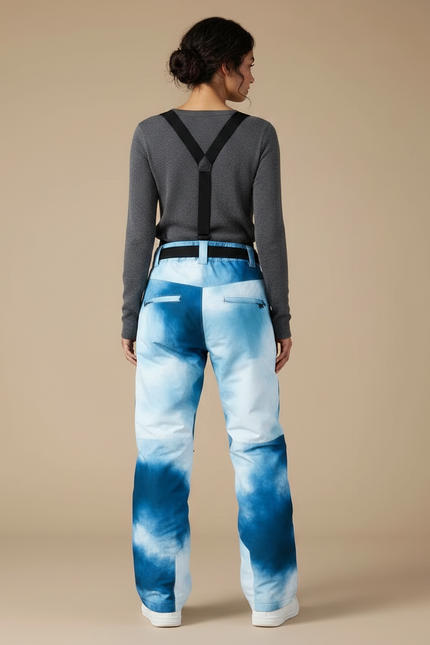 Pantalon De Pluie Dégradé Ample Imperméable Bretelles Ski - Bleu Polyester - vue 2