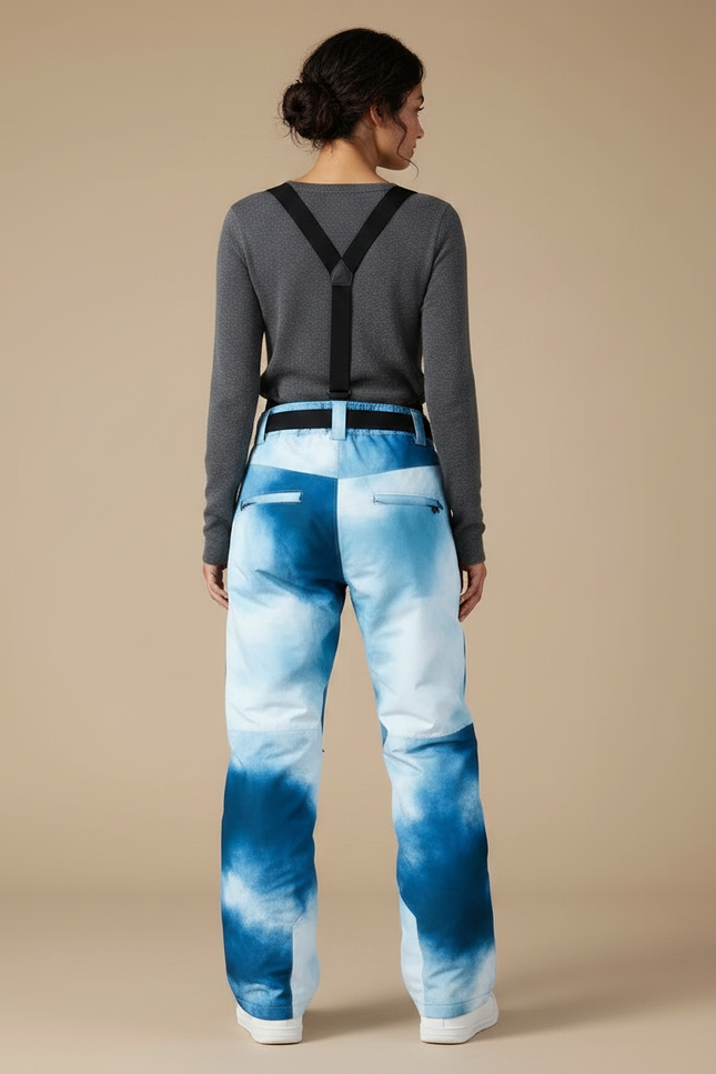 Pantalon De Pluie Dégradé Ample Imperméable Bretelles Ski - Bleu Polyester - vue 2
