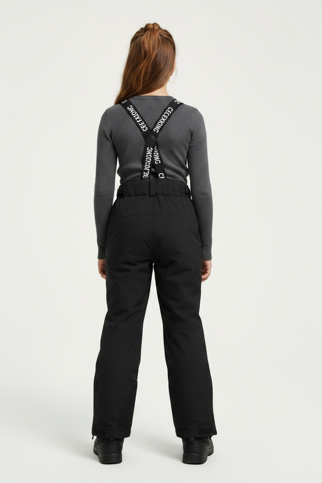 Pantalon De Pluie Noir Imperméable Enfant Ski Salopette - Polyester - vue 2