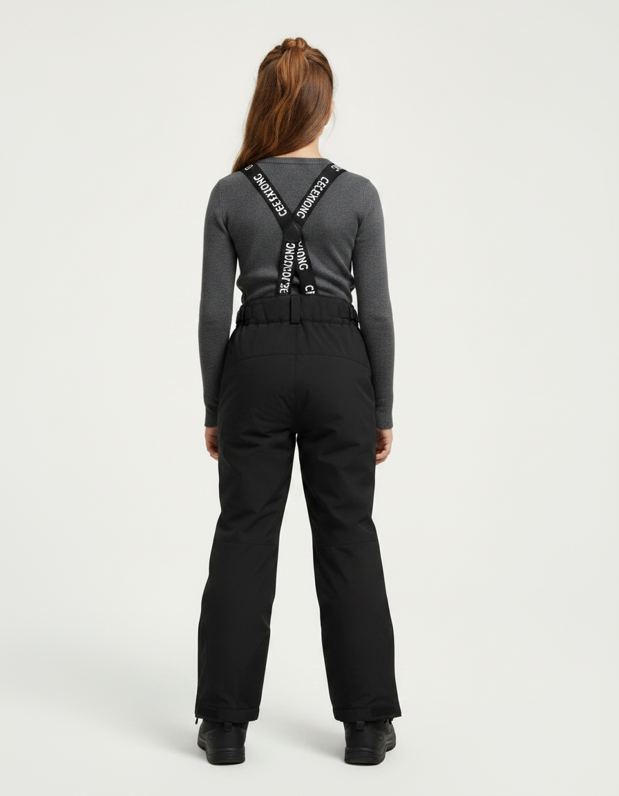 Pantalon De Pluie Noir Imperméable Enfant Ski Salopette - Polyester - vue 2