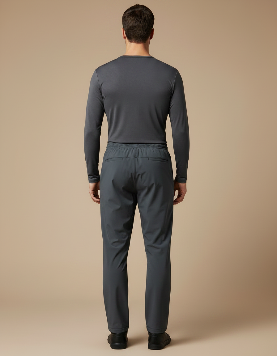 Pantalon De Pluie Gris Imperméable Décontracté Cordon Homme - Polyester - vue 2
