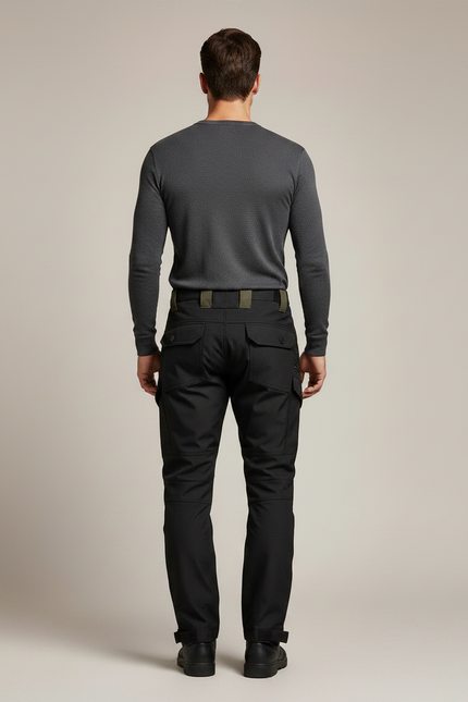 Pantalon De Pluie Noir Cargo Renforcé Homme Imperméable - Polyester - vue 2