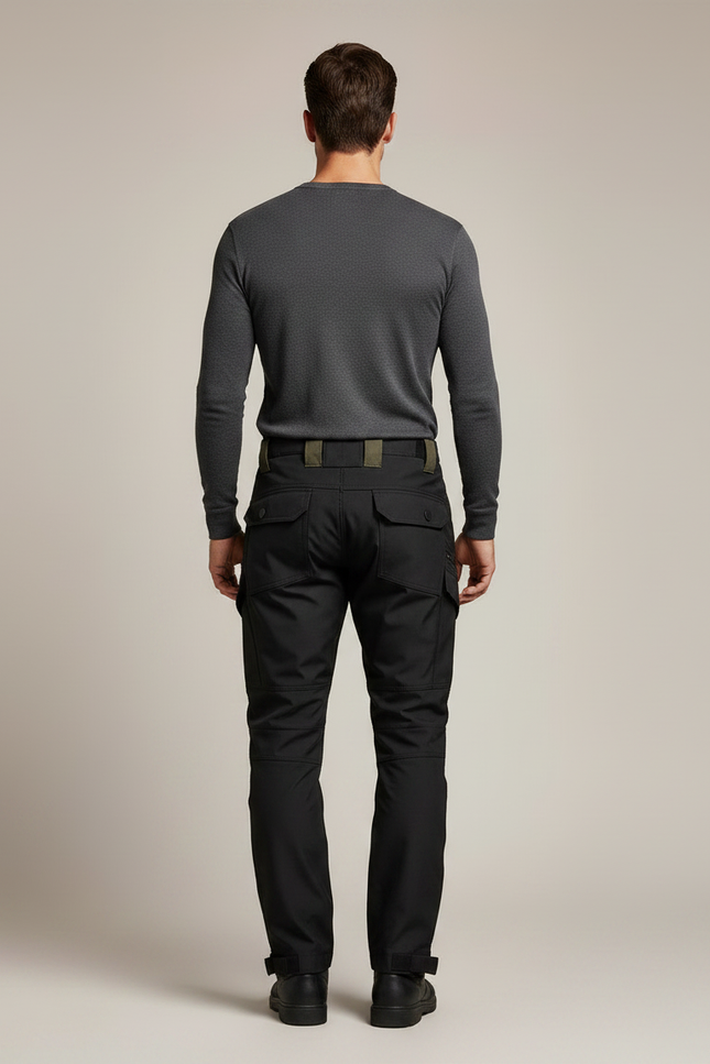 Pantalon De Pluie Noir Cargo Renforcé Homme Imperméable - Polyester - vue 2