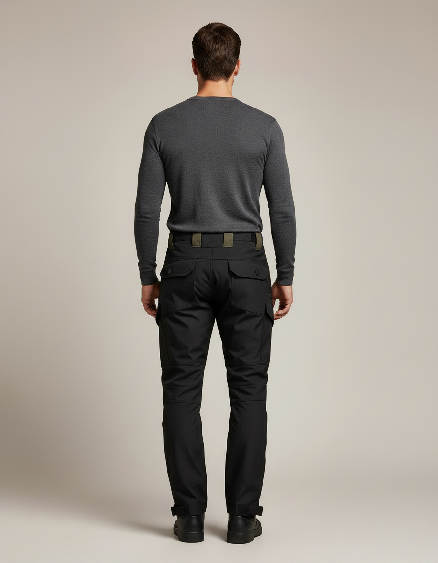 Pantalon De Pluie Noir Cargo Renforcé Homme Imperméable - Polyester - vue 2