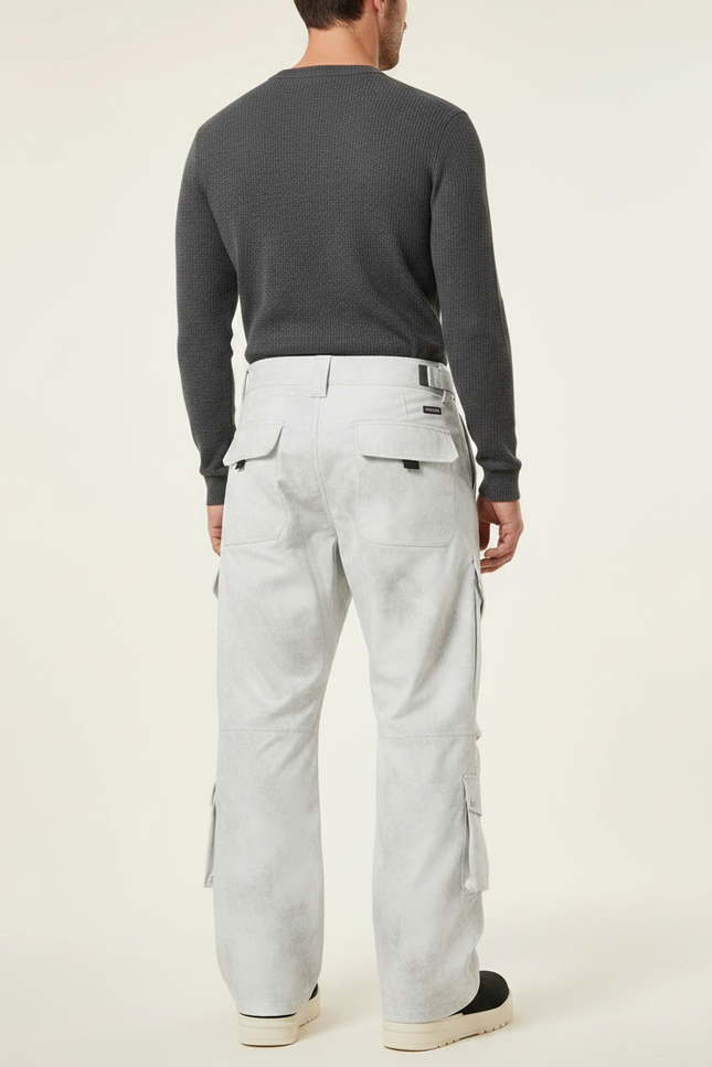 Pantalon De Pluie Gris Clair Ample Cargo Imperméable Homme - Polyester - vue 2