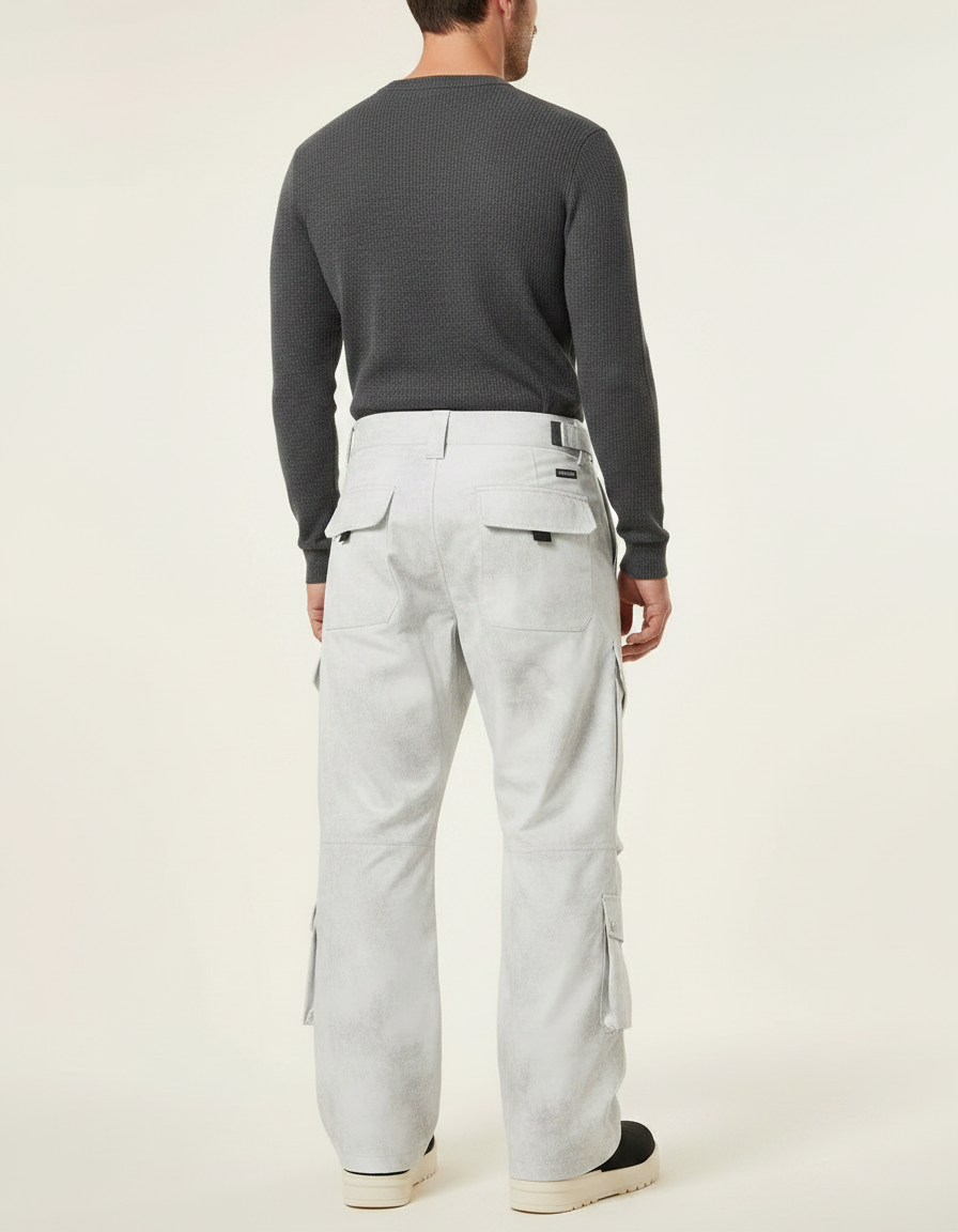 Pantalon De Pluie Gris Clair Ample Cargo Imperméable Homme - Polyester - vue 2