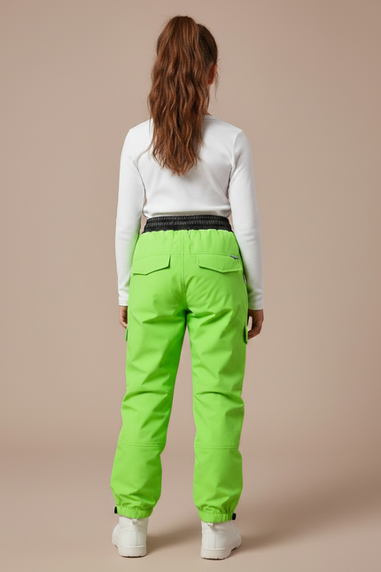 Pantalon De Pluie Vert Néon Cargo Enfant Imperméable - Polyester - vue 2
