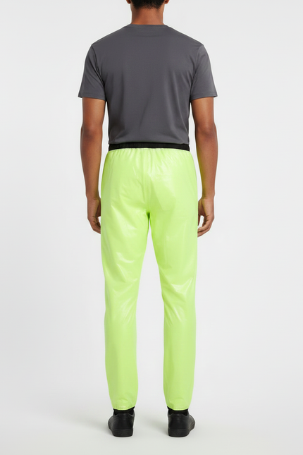 Pantalon De Pluie Jaune Fluo Imperméable Brillant Coupe Droite - Polyester - vue 2