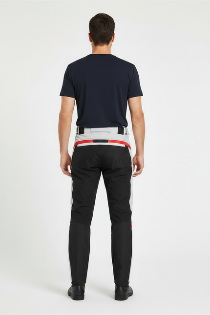 Pantalon De Pluie Moto Sportif Bicolore Bandes Rouges - Multicolore Polyester - vue 2