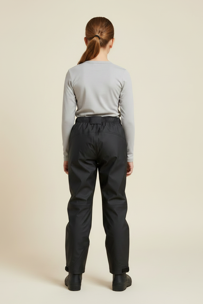 Pantalon De Pluie Noir Imperméable Enfant Léger Ajustable - Polyester - vue 2