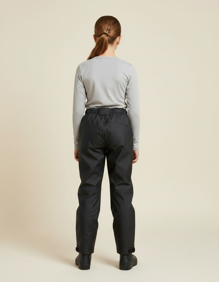 Pantalon De Pluie Noir Imperméable Enfant Léger Ajustable - Polyester - vue 2