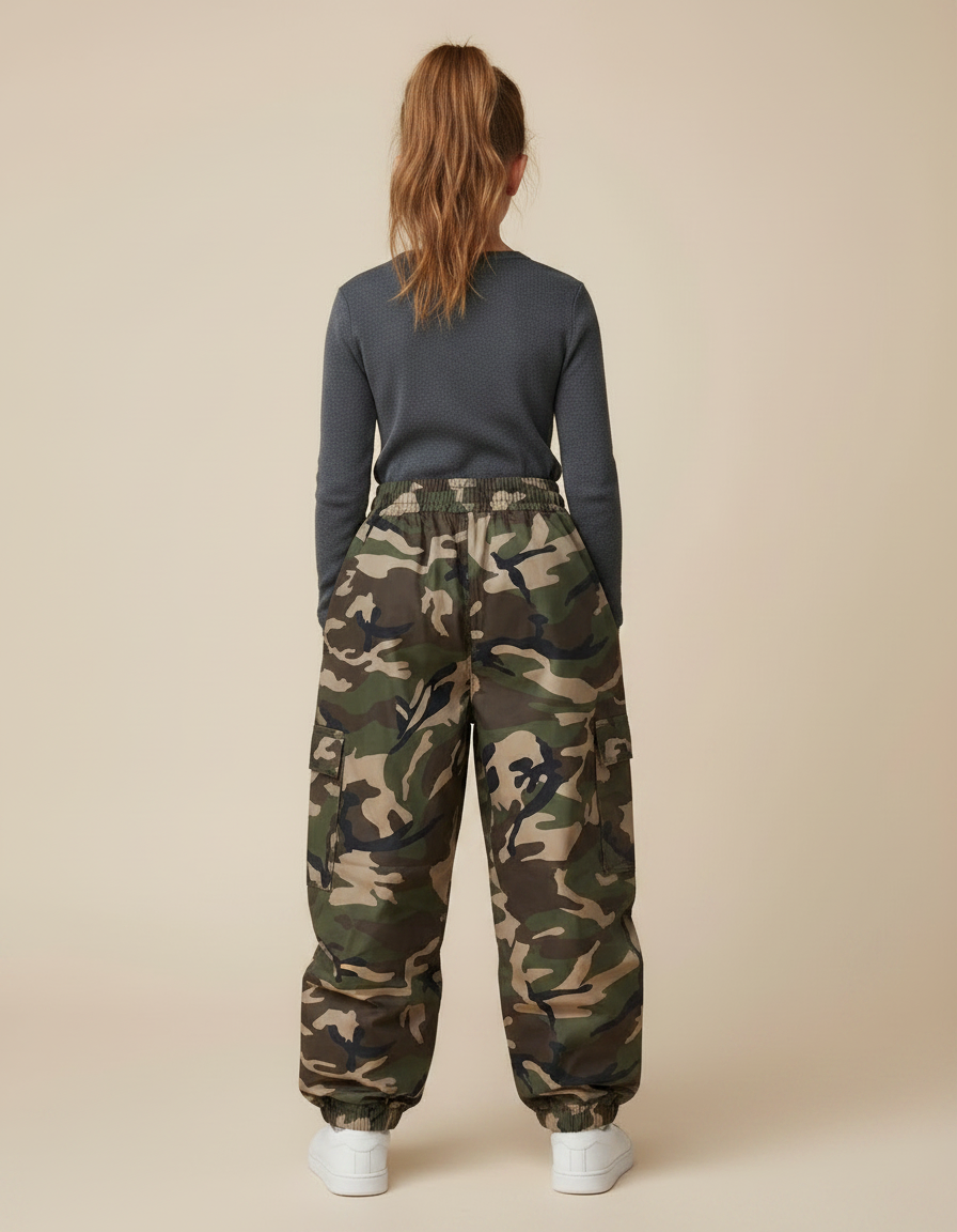 Pantalon De Pluie Camouflage Ample Cargo Enfant - Multicolore Polyester - vue 2