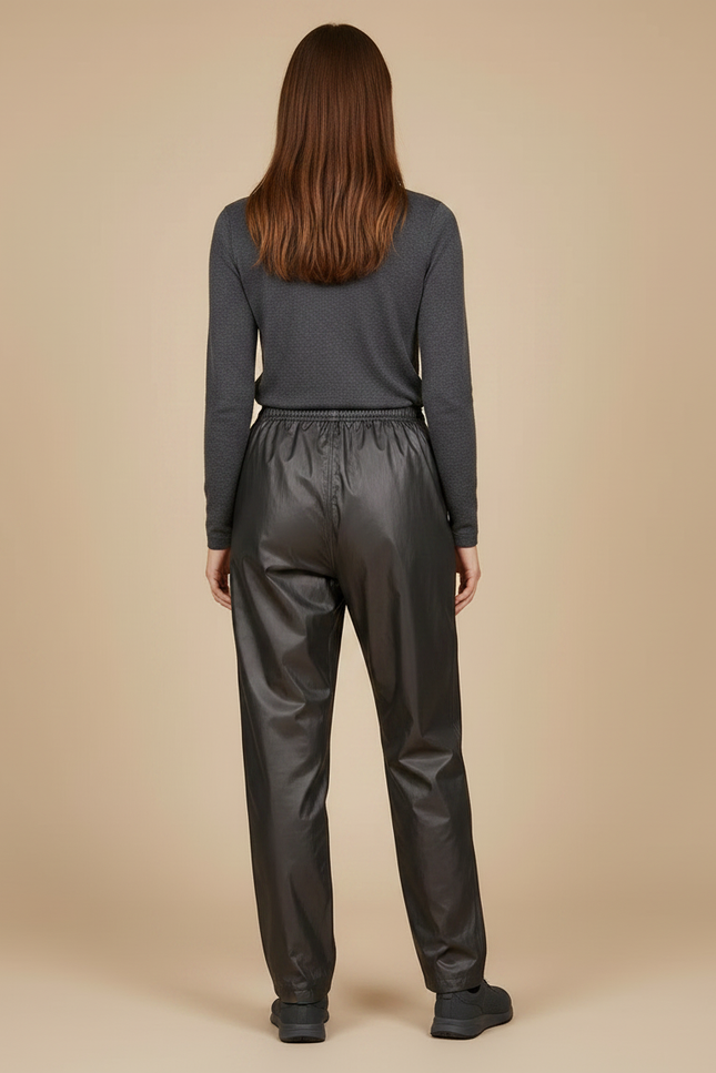 Pantalon De Pluie Noir Imperméable Sportif Ample Femme - Polyester - vue 2