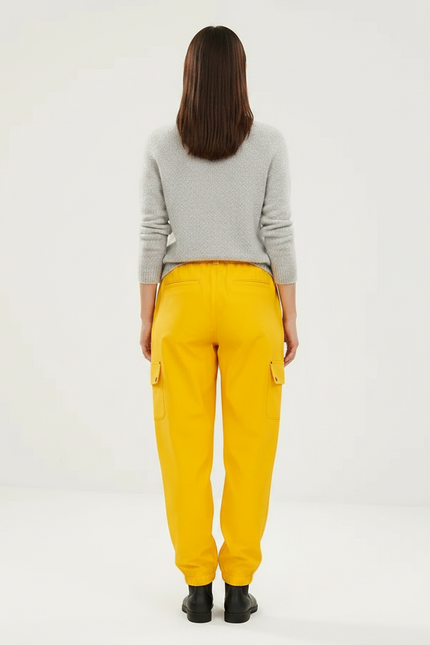 Pantalon De Pluie Jaune Cargo Ample Imperméable Femme - Polyester - vue 2
