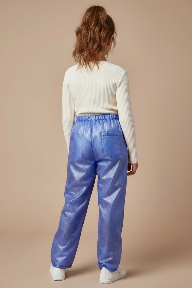 Pantalon De Pluie Bleu Imperméable Ample Texturé Enfant - Polyester - vue 2