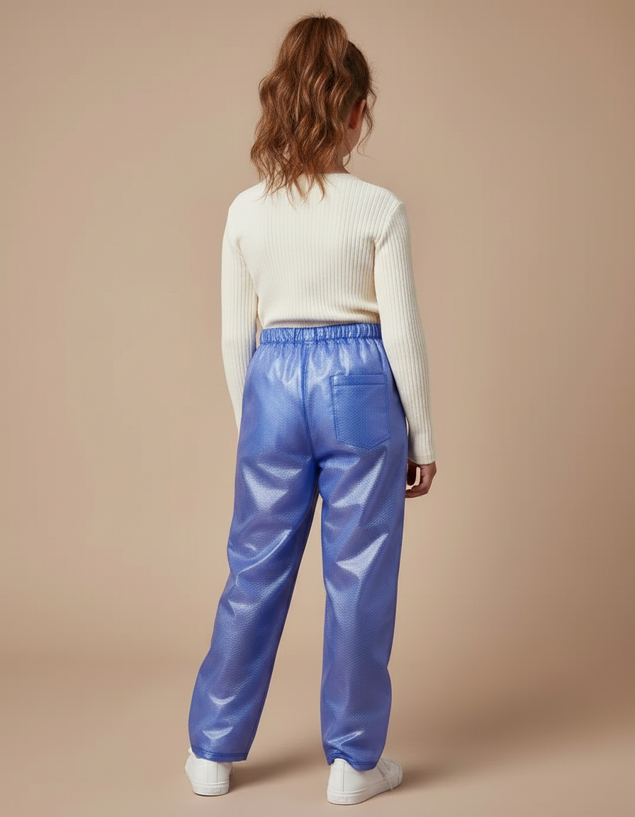 Pantalon De Pluie Bleu Imperméable Ample Texturé Enfant - Polyester - vue 2