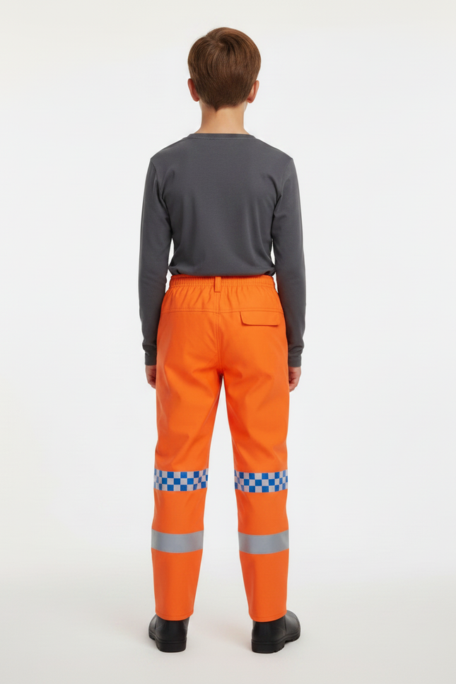 Pantalon De Pluie Orange Réfléchissant Enfant Imperméable Chevrons - Polyester - vue 2
