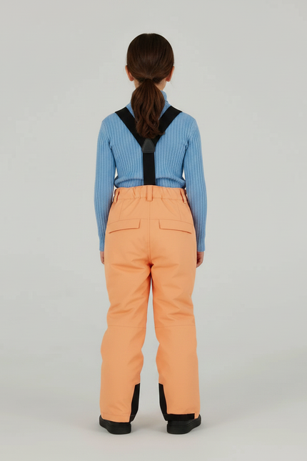 Pantalon De Pluie Orange Imperméable Enfant Ski Bretelles - Polyester - vue 2