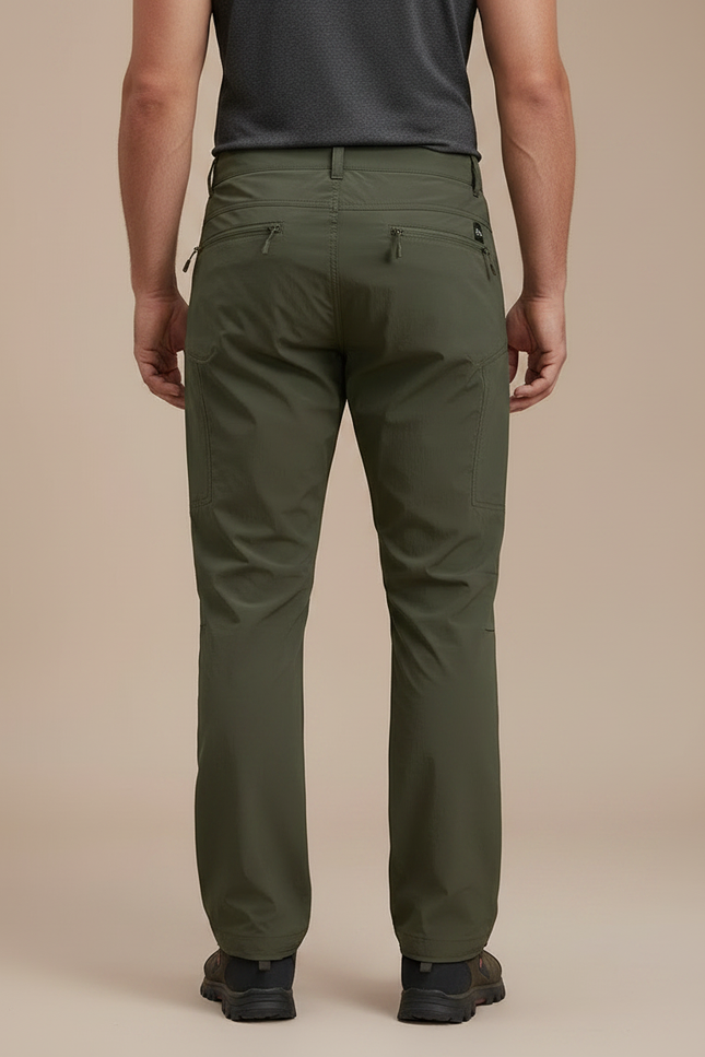 Pantalon De Pluie Vert Olive Cargo Léger Imperméable Homme - Polyester - vue 2