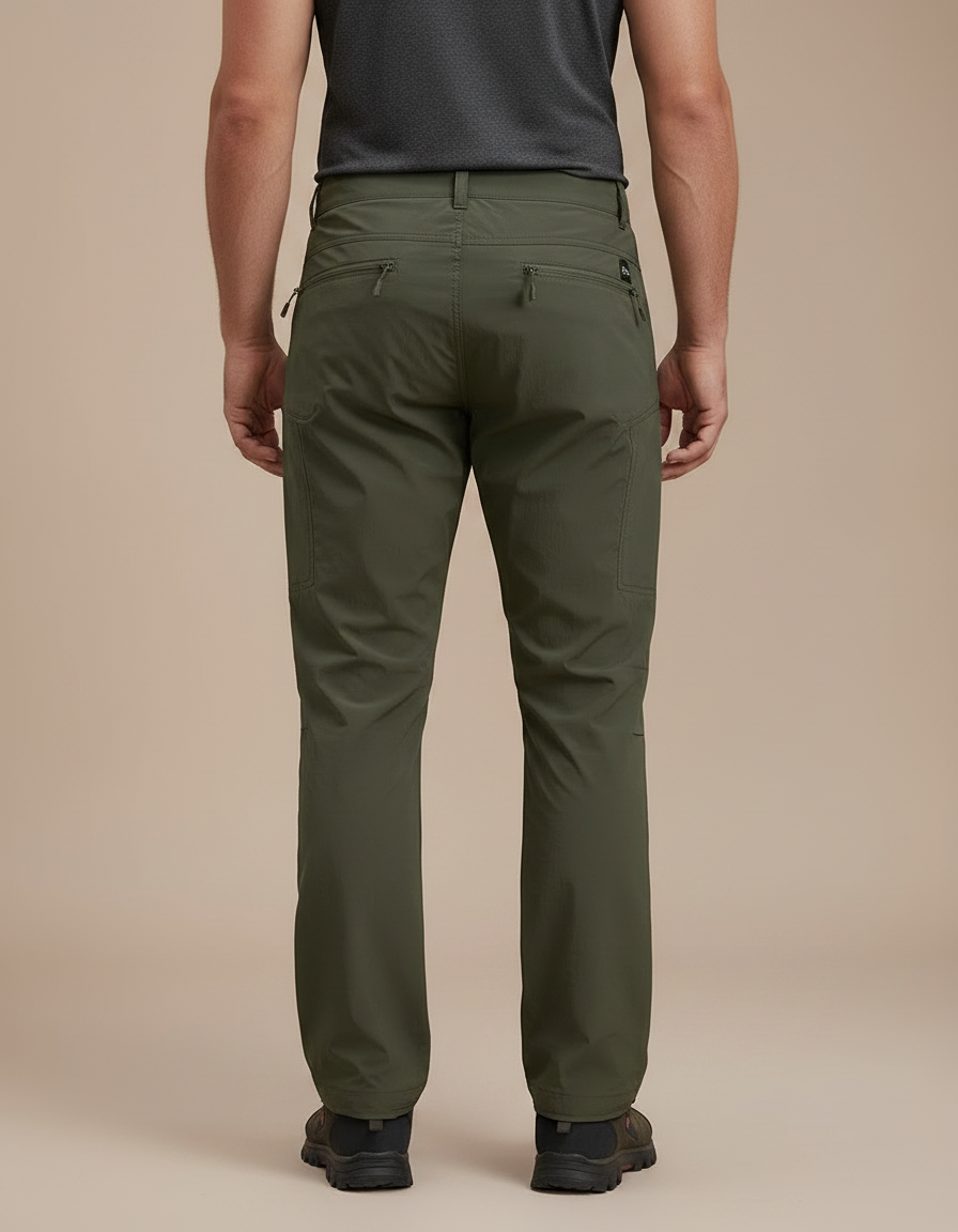 Pantalon De Pluie Vert Olive Cargo Léger Imperméable Homme - Polyester - vue 2