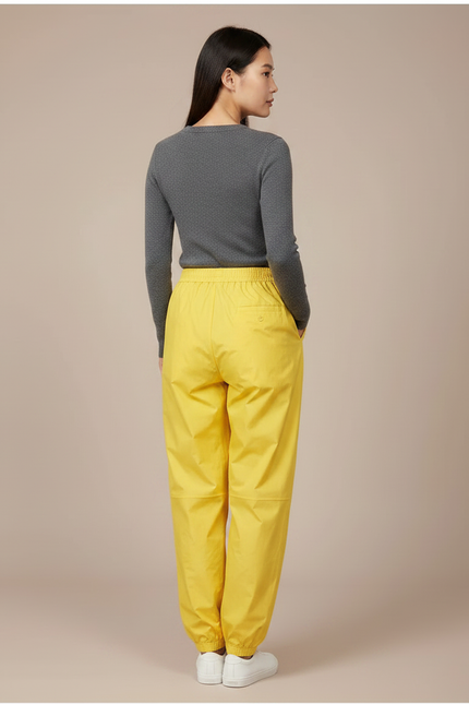 Pantalon De Pluie Jaune Imperméable Ample Léger Femme - Polyester - vue 2