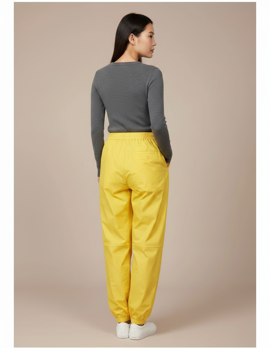 Pantalon De Pluie Jaune Imperméable Ample Léger Femme - Polyester - vue 2