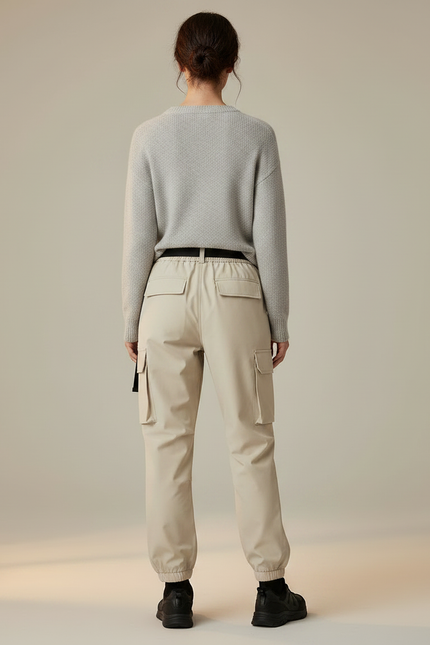 Pantalon De Pluie Beige Cargo Élastique Femme - Polyester - vue 2