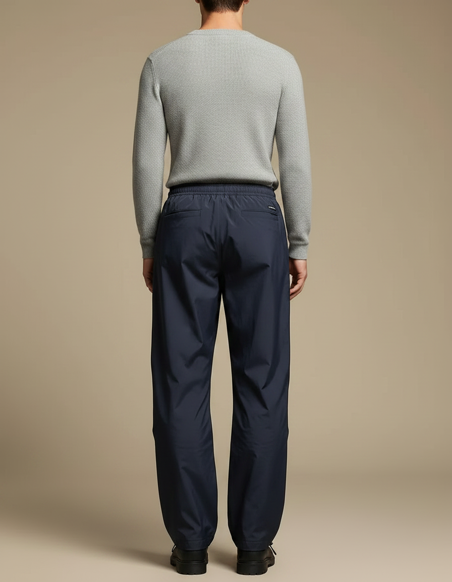 Pantalon De Pluie Bleu Marine Ample Imperméable Décontracté Homme - Polyester - vue 2
